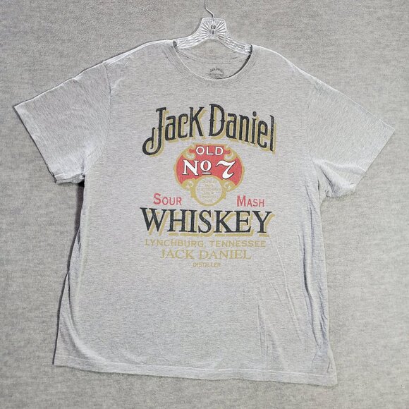 Jack Daniels Other - Jack‎ Daniel Men Shirt 2XL Gray Sour Mash Whiskey Graphic Short Sleeve Crew Neck